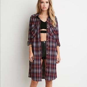 Long plaid blouse